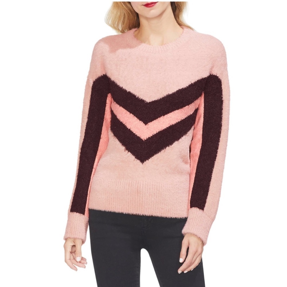 Vince Camuto Fuzzy Soft Chevron Sweater XXL NWT